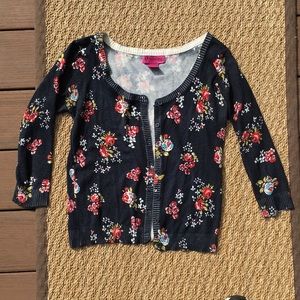 Floral cardigan.